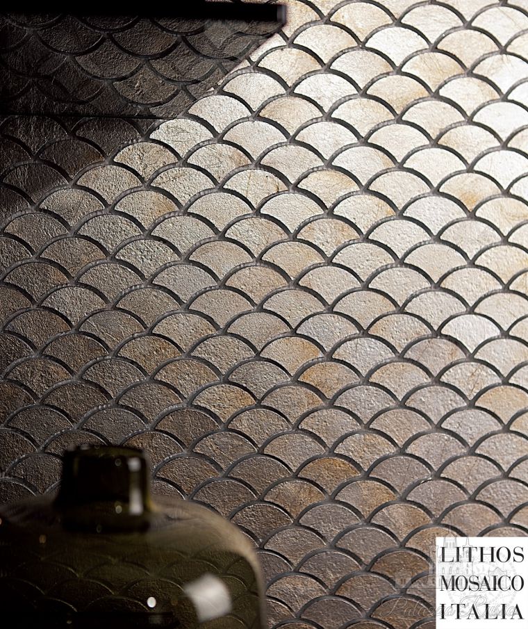 Мраморная мозаика Sl 16 ( Old Silver ), для стен, Lithos резка Waterjet, Pave, Mosaico Italia