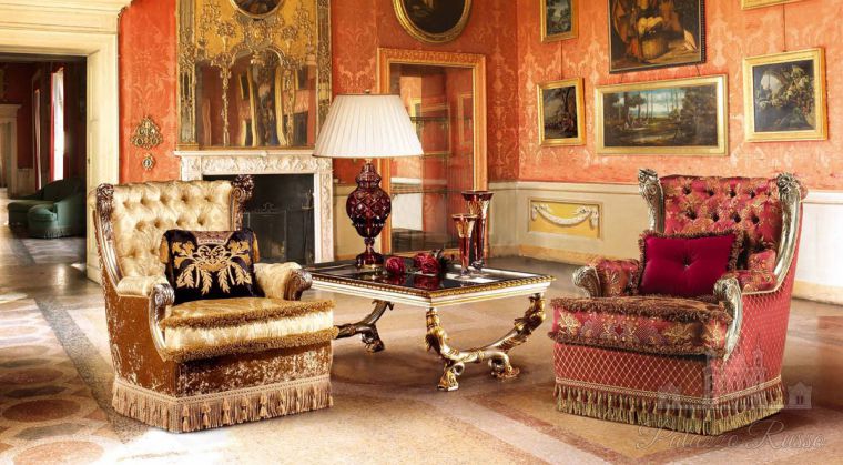 Гостиные, кресло, отделка дерева - состаренное серебро, с бахромой и резьбой ручной работы, Royal, Lunardelli