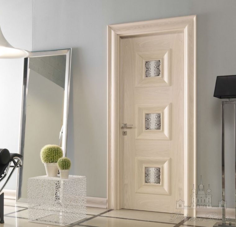 Двери, дуб, белёный, вставки из кожи питона, P. KLEE 926/ QQ/ 09, New Design Porte