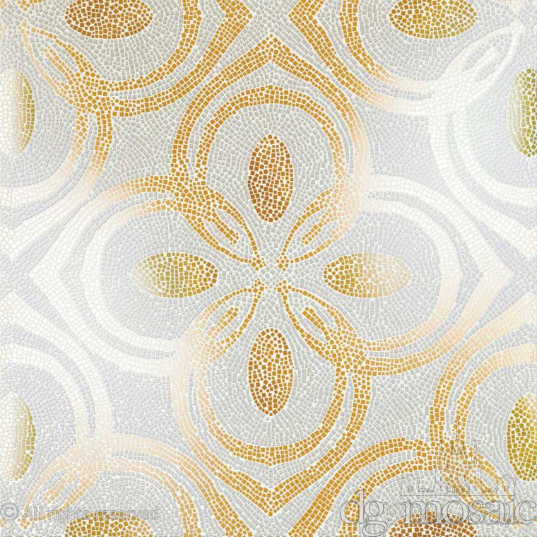 Мозаика, декорированное стекло/ Gold And Pearl, Ikram White, DG Mosaic