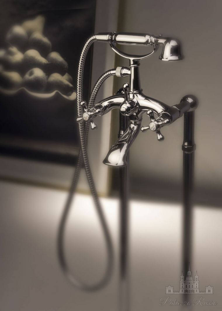 Смеситель/ душевая система, наружный комплект кранов для ванны на напольных высоких стойках, Axel 15528, Bongio