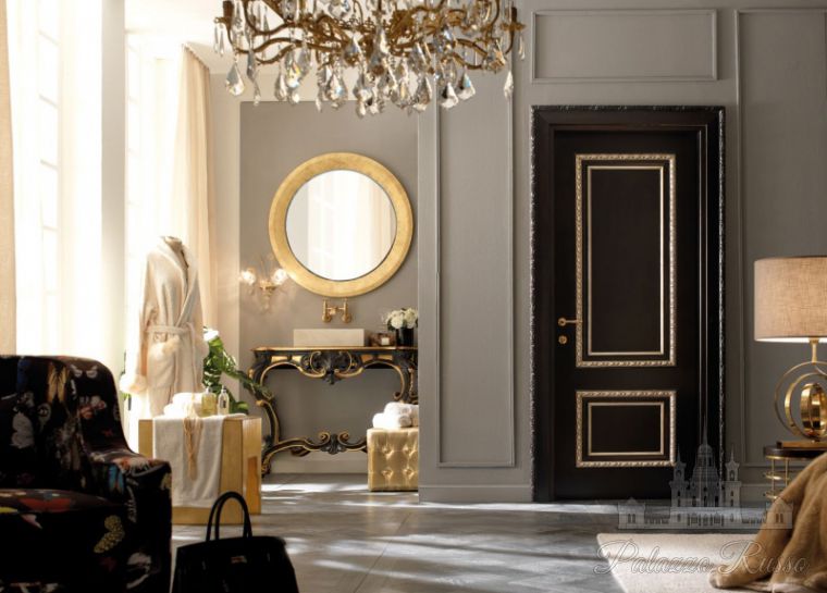 Двери, орех, дуб, отделка: Nero Sottofondo Rosso Con Oro “ Silver ”, RIPALTA 1374/ QQ, New Design Porte