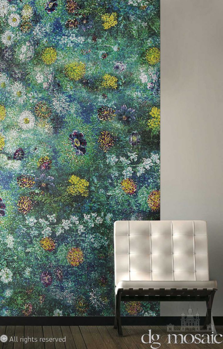 Мозаика, декорированное стекло/ Pearl, Flower Spring, DG Mosaic
