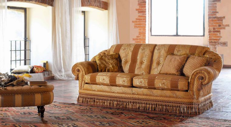 Мягкая мебель, диван, большой двухместный с бахромой, Rubens, Lunardelli