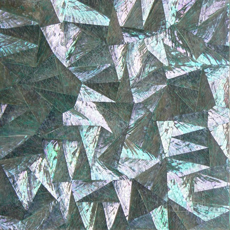 Мозаика для стен и пола, перламутр, Abalone Green/ Crazy Cut, Studio Vega