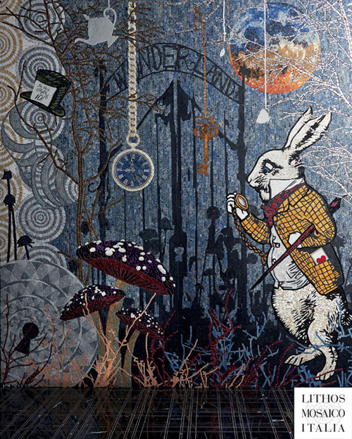Мраморная мозаика, для стен, художественное панно из мозаики ручной работы фабрики Lithos, Wonderland Collection, Mosaico Italia
