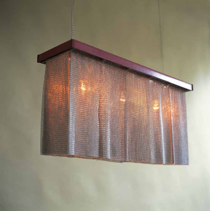 Подвесные светильники, светильник подвесной, металл, современный, ChainmailRectangular60, Ochre