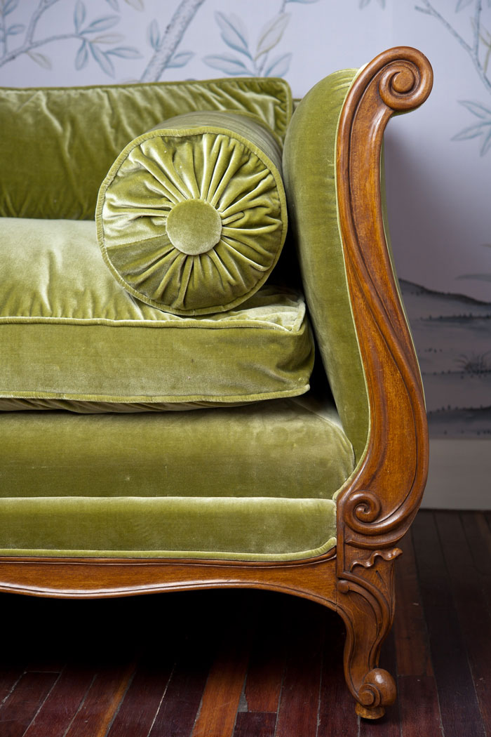 Ткани, шелковый бархат, PERFECT GREEN, De Gournay